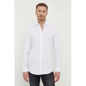 BOSS cămașă bărbați, culoarea alb, cu guler clasic, slim 50508751