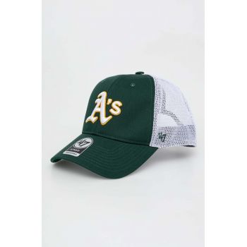 47brand șapcă MLB Oakland Athletics culoarea verde, cu imprimeu B-BRANS18CTP-DG
