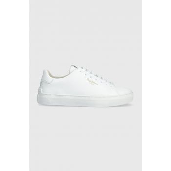 Pepe Jeans sneakers din piele PLS00001 culoarea alb, CAMDEN CLASSIC W