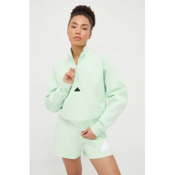 adidas bluză Z.N.E femei, culoarea verde, uni IS3922