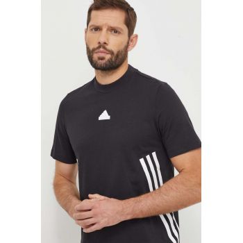 adidas tricou din bumbac bărbați, culoarea negru, cu imprimeu IX5196