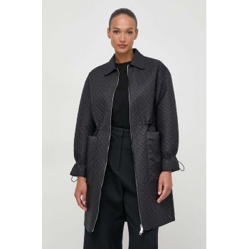 BOSS palton femei, culoarea negru, de tranzitie de firma original