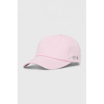 Chiara Ferragni șapcă de baseball din bumbac culoarea roz, neted