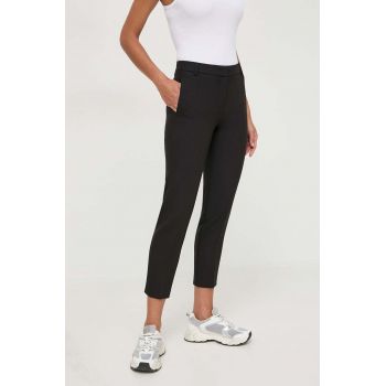 MAX&Co. pantaloni femei, culoarea negru, drept, high waist