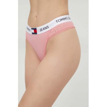 Tommy Jeans tanga culoarea roz UW0UW05159