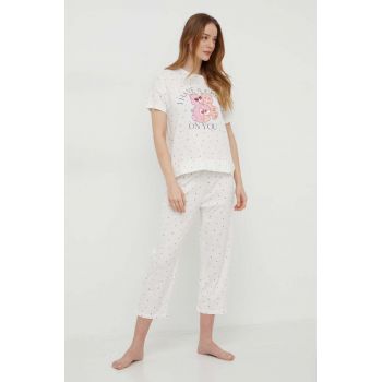 women'secret pijamale de bumbac Bear x Care Bears culoarea alb, bumbac, 3137596