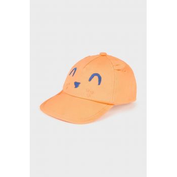 Mayoral șapcă din bumbac pentru copii culoarea portocaliu, cu imprimeu