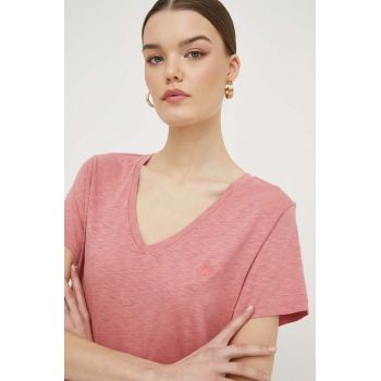 Superdry tricou femei, culoarea roz