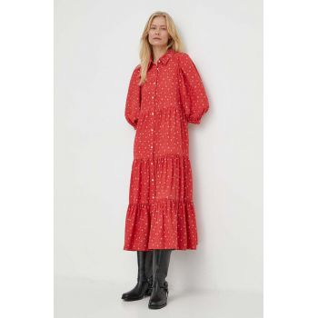 Levi's rochie culoarea rosu, midi, evazati de firma originala