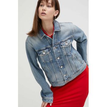 Tommy Jeans geacă din denim femei, de tranziție, oversize DW0DW16994