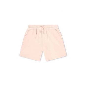 Kenzo Kids pantaloni scurți din bumbac pentru copii culoarea roz, neted, talie reglabila