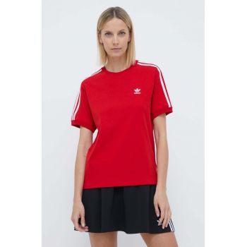 adidas Originals tricou 3-Stripes Tee femei, culoarea roșu, IR8050