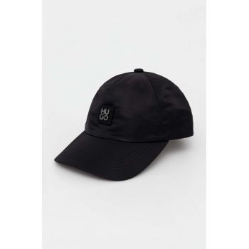 HUGO șapcă culoarea negru, cu imprimeu 50514124