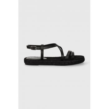 Weekend Max Mara sandale de piele Pilard2 femei, culoarea negru, 2415521135670