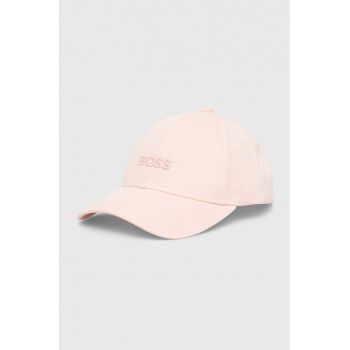 BOSS șapcă de baseball din bumbac culoarea roz, uni 50495441
