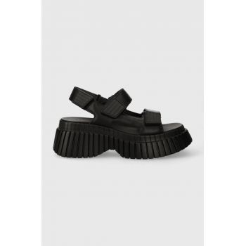 Camper sandale de piele BCN femei, culoarea negru, cu platforma, K201511.005