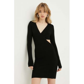 HUGO rochie culoarea negru, mini, mulată 50507913
