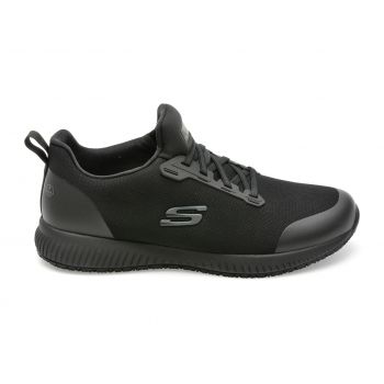 Pantofi SKECHERS negri, SQUAD SR, din material textil la reducere
