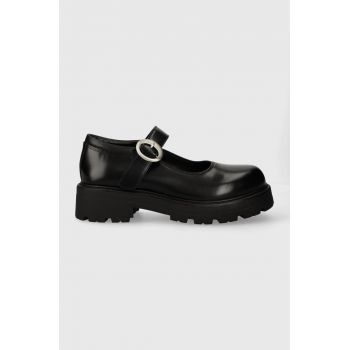 Vagabond Shoemakers pantofi de piele COSMO 2.0 femei, culoarea negru, cu toc plat