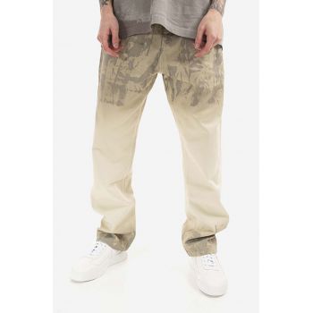 A-COLD-WALL* pantaloni Dye Tech bărbați, culoarea bej, cu guler clasic, relaxed ACWMJS004.-BONE
