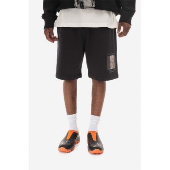 A-COLD-WALL* pantaloni scurți din bumbac Foil Grid Sweat Shorts culoarea negru ACWMB132.-BLACK
