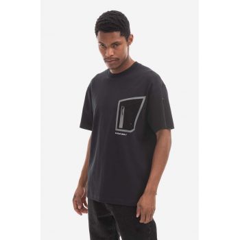 A-COLD-WALL* tricou din bumbac Technical Polygon T-Shirt culoarea negru, cu imprimeu ACWMTS089.-MIDGREY