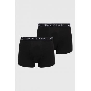 Armani Exchange boxeri 2-pack barbati, culoarea negru