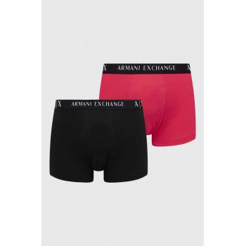 Armani Exchange boxeri 2-pack barbati, culoarea roz