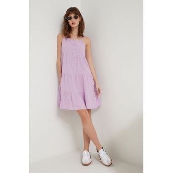 Roxy rochie culoarea violet, mini, evazați ERJWD03784 ieftina