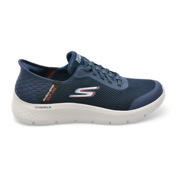 Pantofi sport SKECHERS bleumarin, GO WALK FLEX, din material textil la reducere