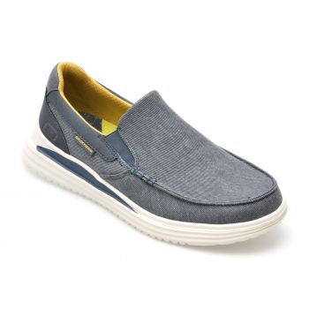 Pantofi sport SKECHERS bleumarin, PROVEN, din material textil ieftini