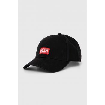 Diesel șapcă de baseball din bumbac culoarea negru, cu imprimeu A11360.0BLAA