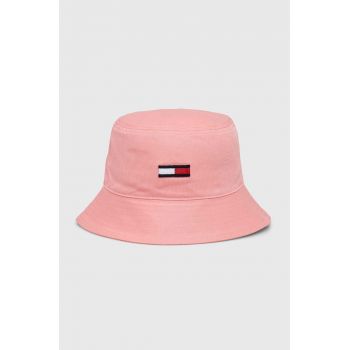 Tommy Jeans pălărie din bumbac culoarea roz, bumbac AW0AW15957