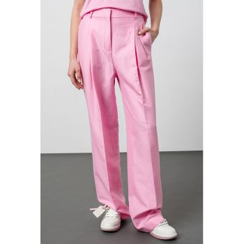 Pantaloni relaxed fit cu talie medie