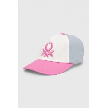 United Colors of Benetton șapcă de baseball din bumbac culoarea roz, modelator