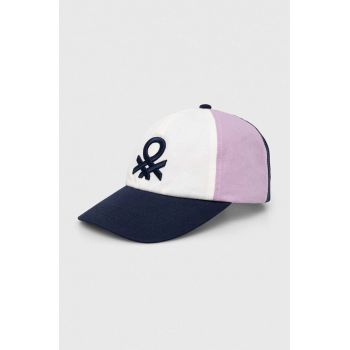 United Colors of Benetton șapcă de baseball din bumbac culoarea violet, modelator