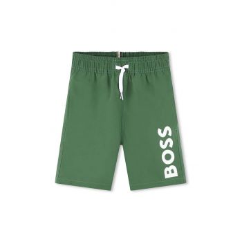 BOSS pantaloni scurti de baie copii culoarea verde