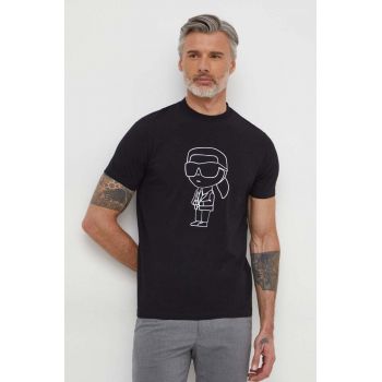 Karl Lagerfeld tricou bărbați, culoarea negru, cu imprimeu 542221.755054