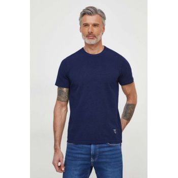 Pepe Jeans tricou din bumbac Coff barbati, culoarea albastru marin, neted