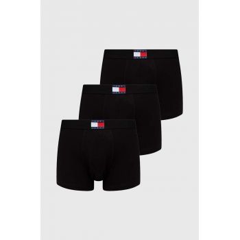 Tommy Jeans boxeri 3-pack barbati, culoarea negru