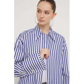 HUGO cămașă din bumbac femei, cu guler clasic, relaxed 50513790