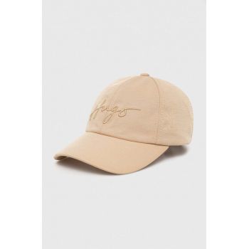 HUGO șapcă culoarea bej, cu imprimeu 50513400