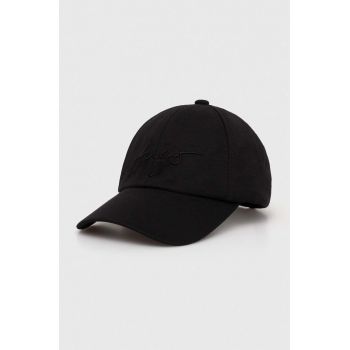 HUGO șapcă culoarea negru, cu imprimeu 50513400