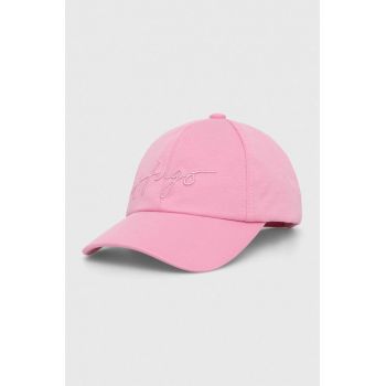 HUGO șapcă culoarea roz, cu imprimeu 50513400