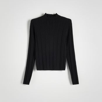 Reserved - Bluză din tricot structural - Negru