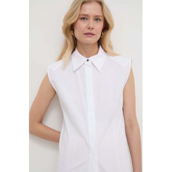 BOSS cămașă femei, culoarea alb, cu guler clasic, regular 50521399