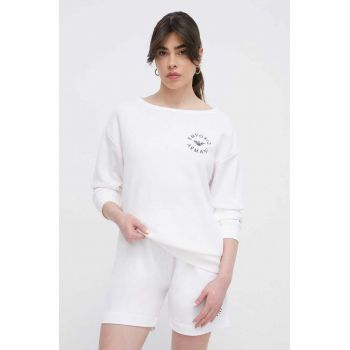 Emporio Armani Underwear bluza de plaja culoarea alb
