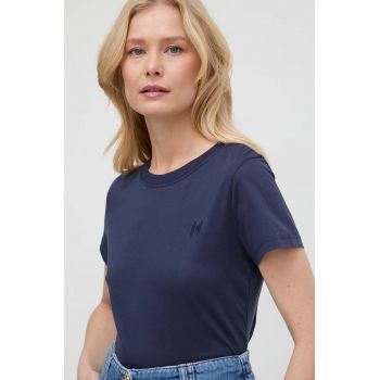 Marella tricou din bumbac femei, culoarea bleumarin 2413970000000