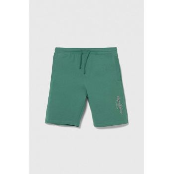 Pepe Jeans pantaloni scurți din bumbac pentru copii NEW EDDIE SHORT culoarea verde, talie reglabila