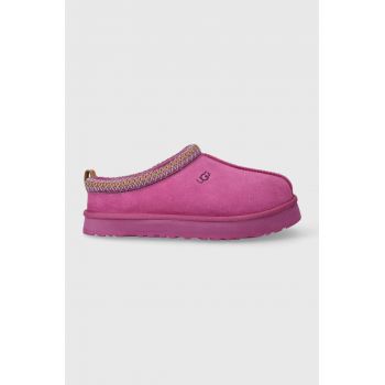 UGG papuci din piele intoarsa pentru copii K TAZZ culoarea violet